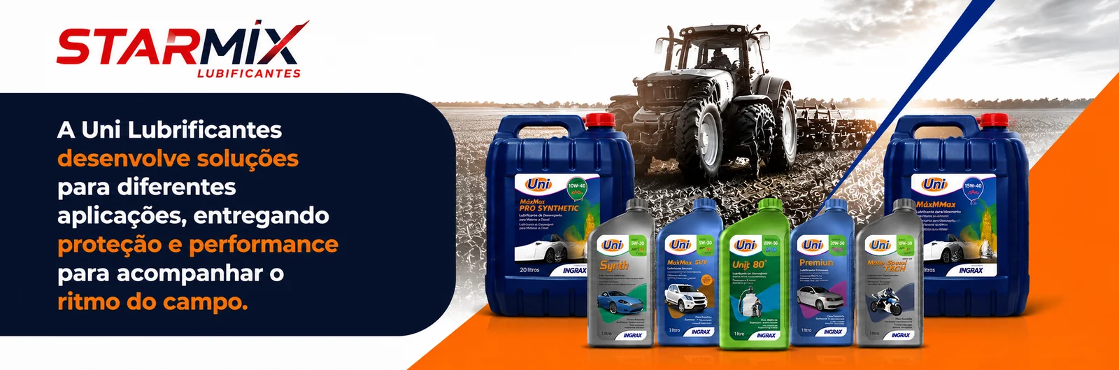 Uni Lubrificantes: soluções para diferentes aplicações, proteção e performance no ritmo do campo